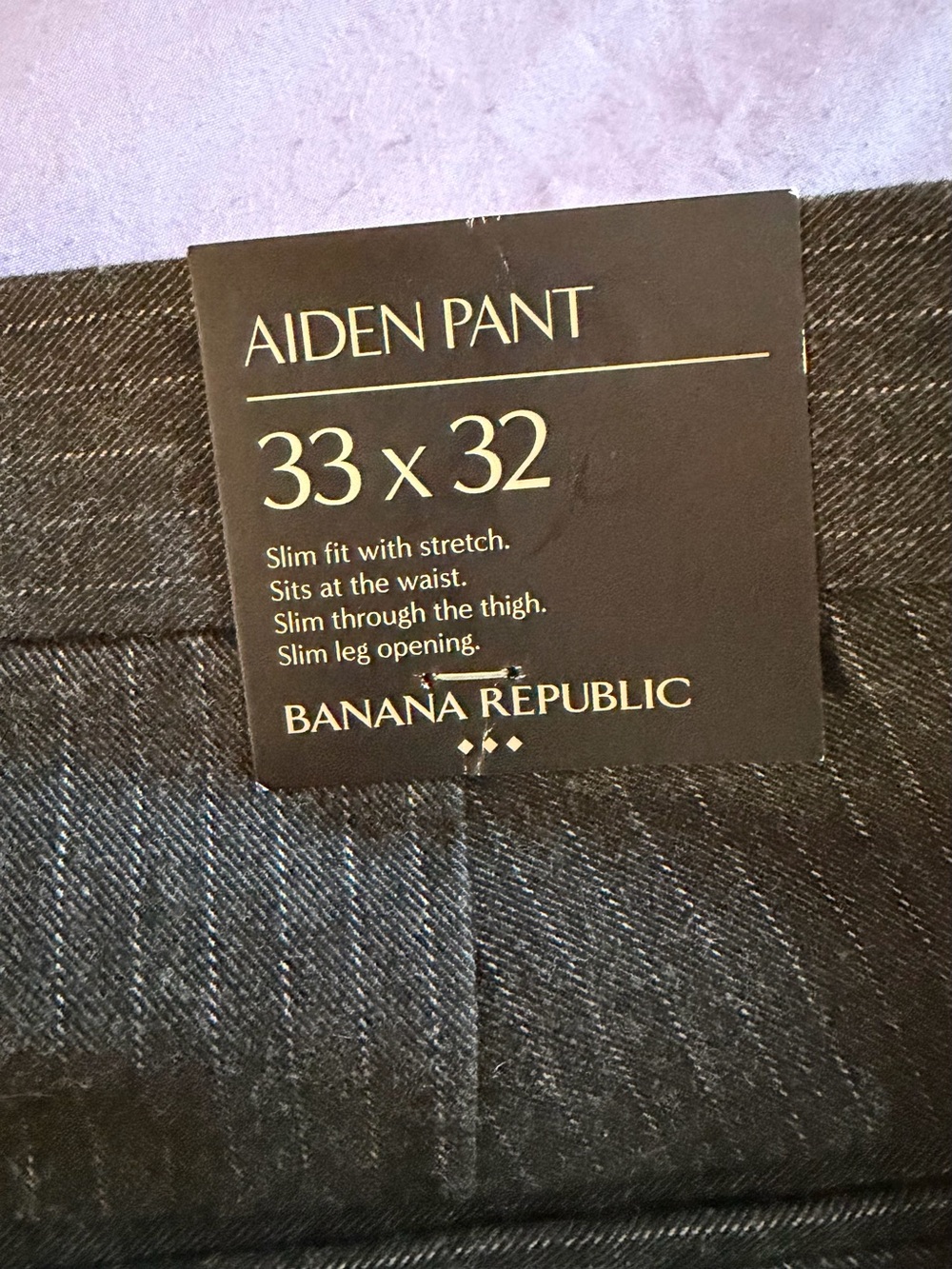 Banana Republic Size 33x32 Men's Pinstripe Stretch Dress Pants - Black NWT New - Picture 4 of 6